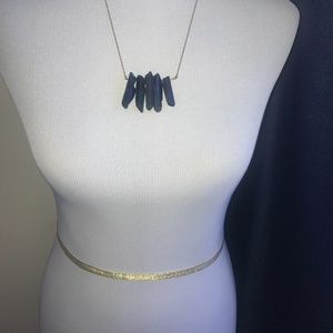 Dark Blue Metallic Matte Quartz Necklace